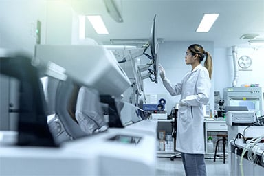 woman in lab